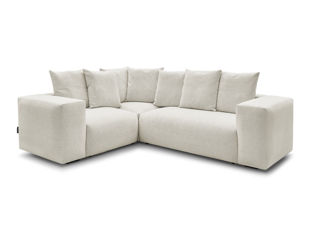 Bobochic Voltaire Ecksofa 268 × 214 cm Melange-Stoff Weiß Ecke links