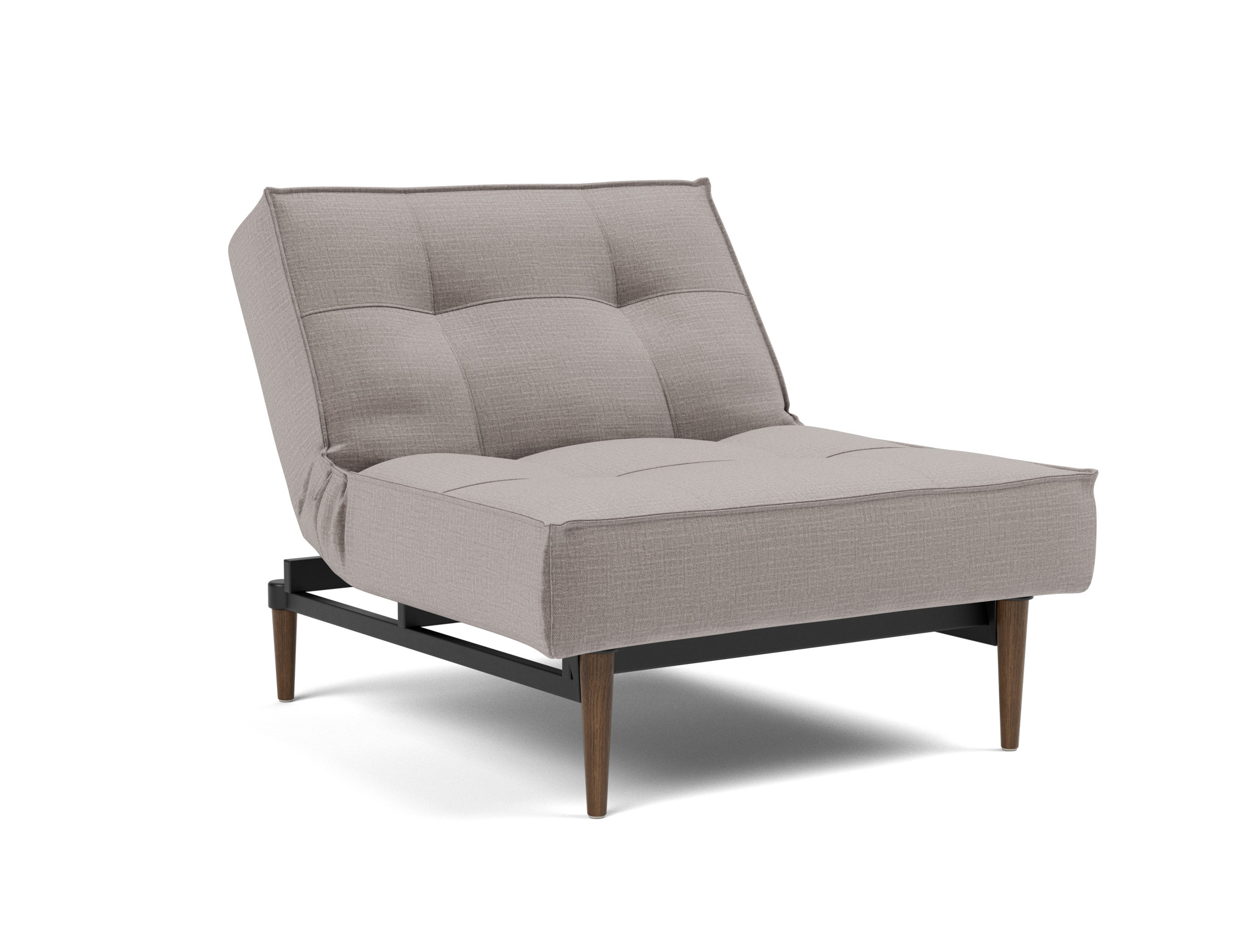Sessel Splitback Chenille Esina 418-Truffle Beine Styletto Eiche dunkel