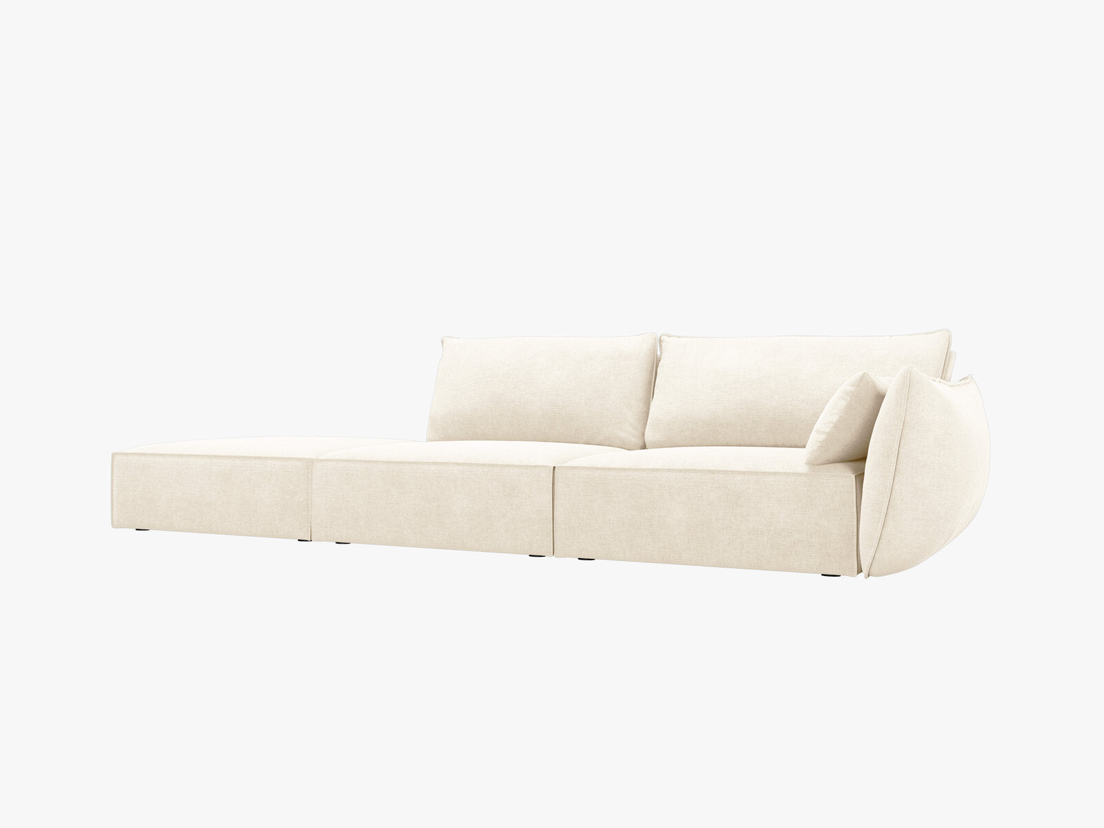 Micadoni Sofa Kaelle 4-Sitzer Links Chenille Over The Horizon Helles Beige