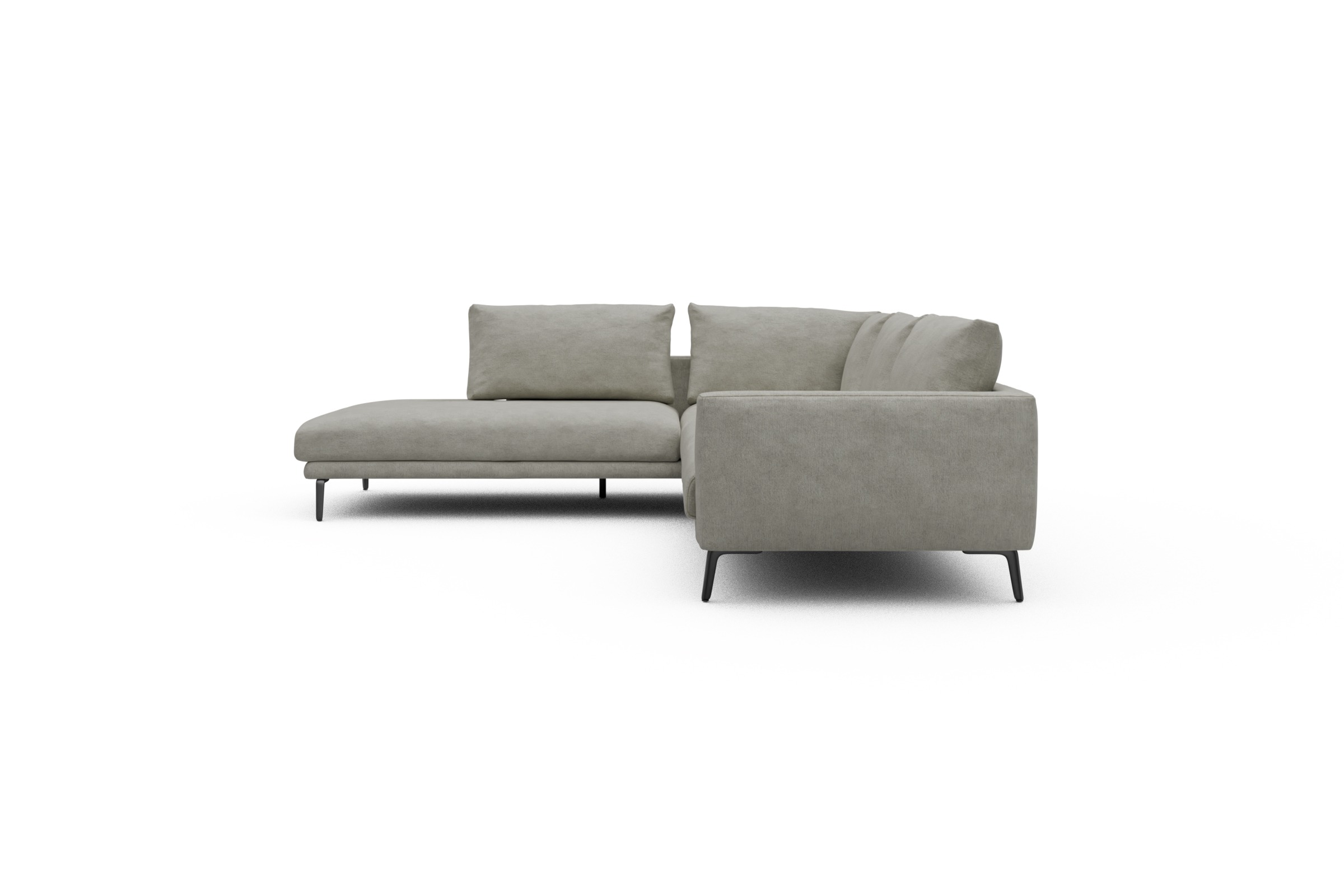 Ecksofa Karl Relax-Ecke links mit 2,5-Sitzer Carreno-Moon-Stone-White