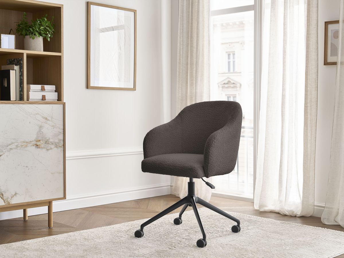 Bobochic Sophie Bürostuhl Bouclé-Stoff Braun