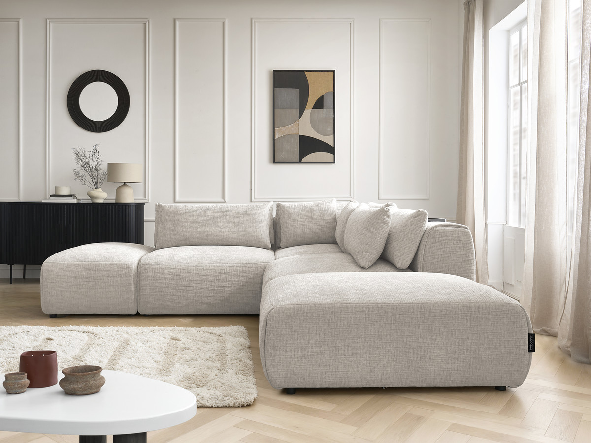 Bobochic Jana Ecksofa Strukturstoff Beige
