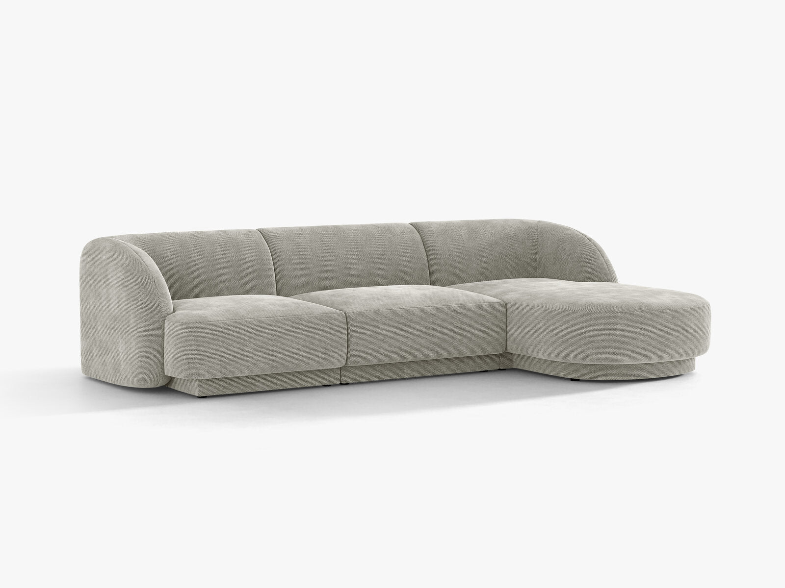 Micadoni Ecksofa Miley 4-Sitzer Rechts Chenille Haga Hellgrau