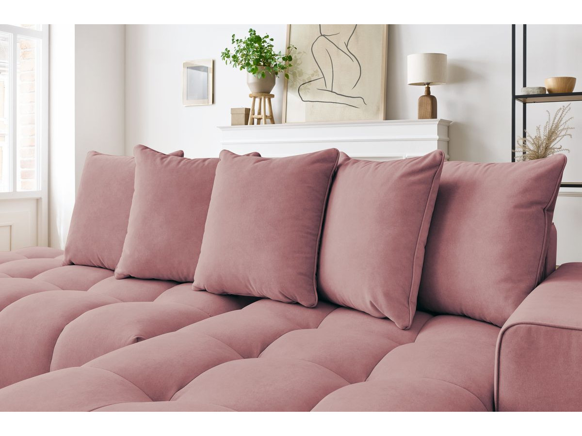 Bobochic Mont-blanc Ecksofa Samt Rosa Ecke rechts
