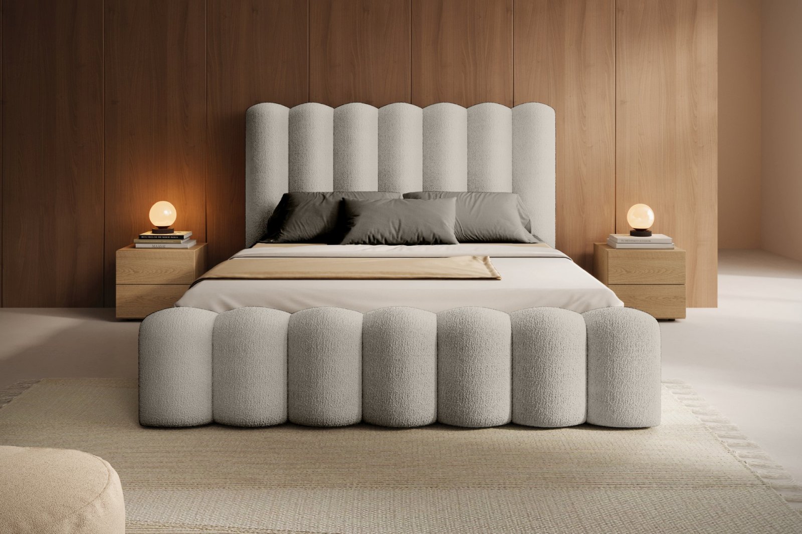 Polsterbett Laro Boucle 140x200 mit Holzrahmen Quelle 03