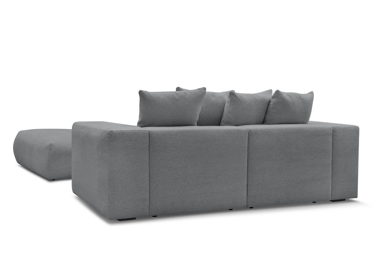 Bobochic Voltaire Sofa 4-Sitzer mit Pouf 280 × 124 cm Melange-Stoff Dunkelgrau