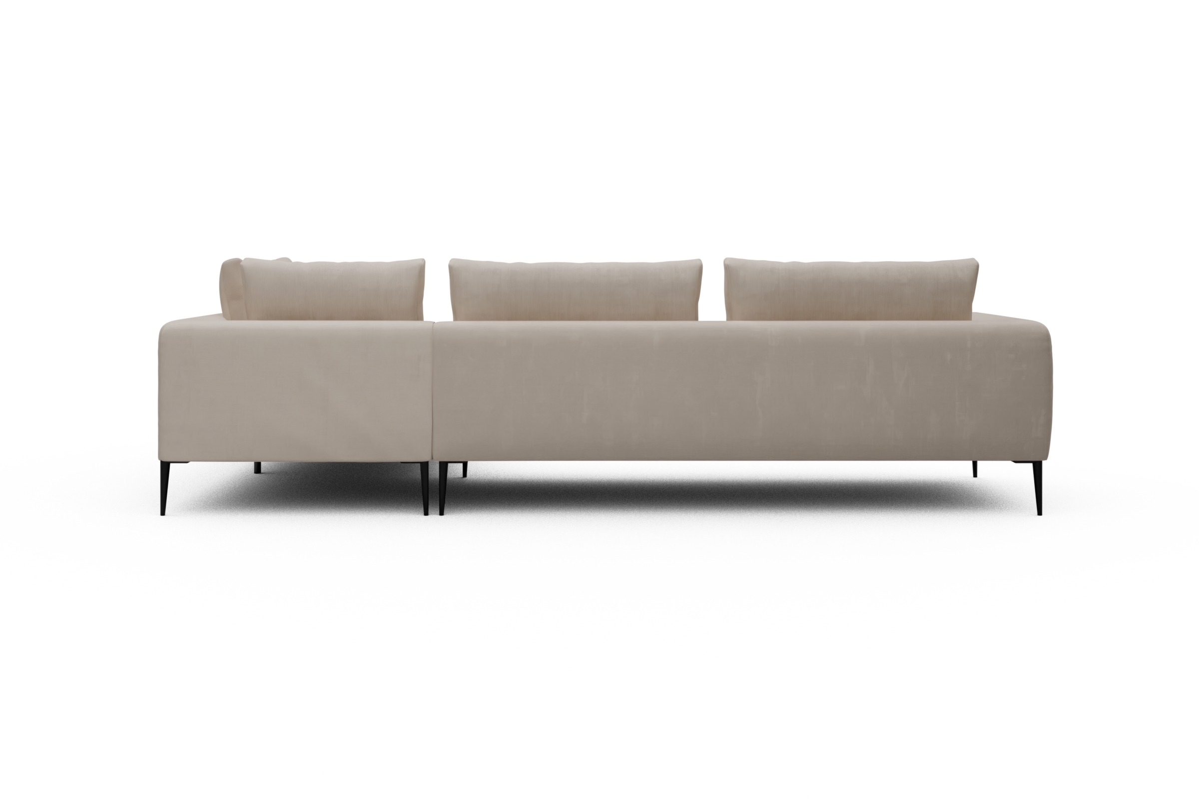 Ecksofa Paul Relax-Ecke links mit 3-Sitzer Cordufine-Off-White