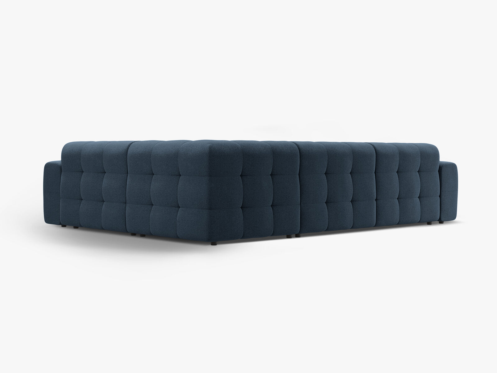 Micadoni Ecksofa Kendal 6-Sitzer Rechts Strukturierter Stoff Marineblau