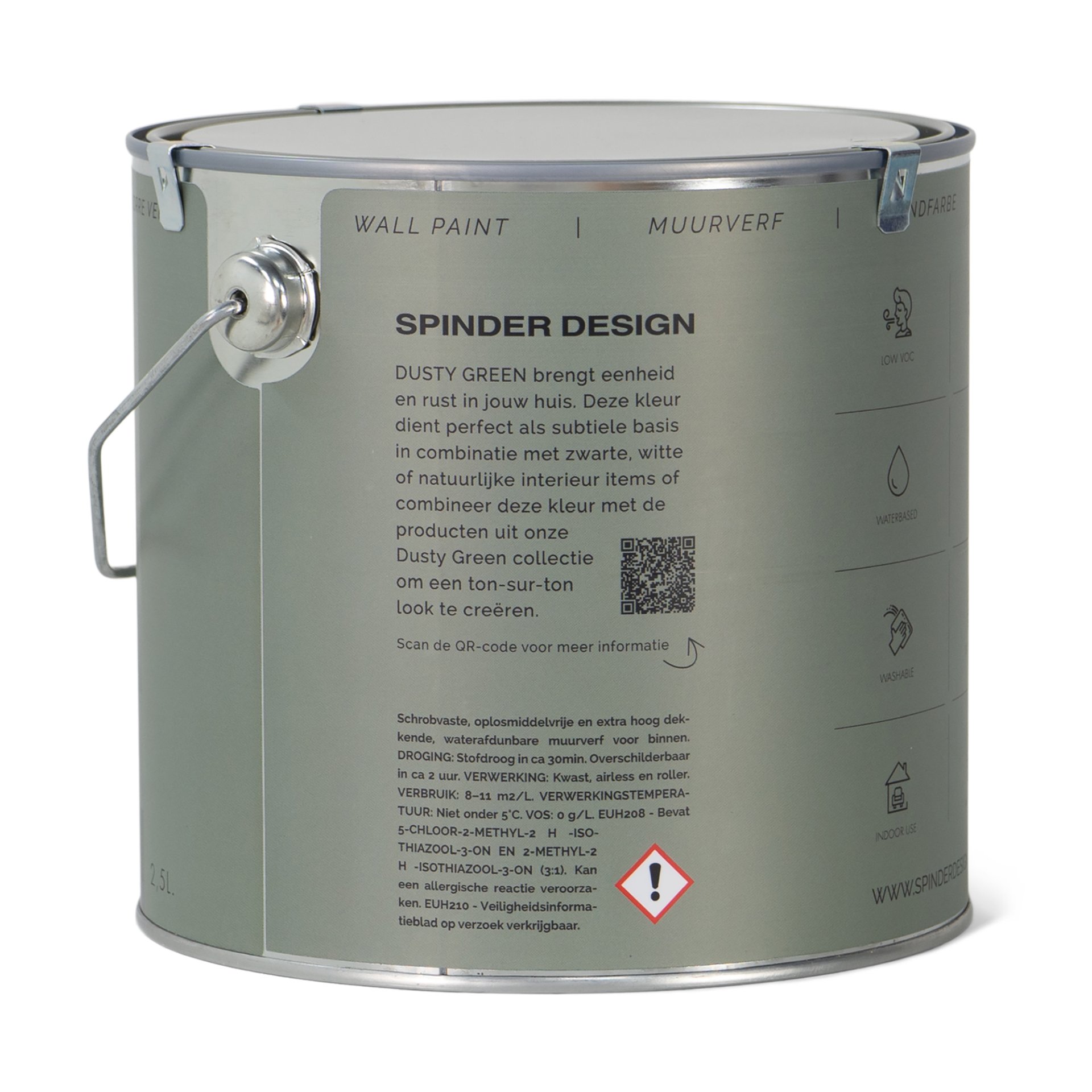 Spinder Design Wandfarbe Dusty Green 2,5 Liter