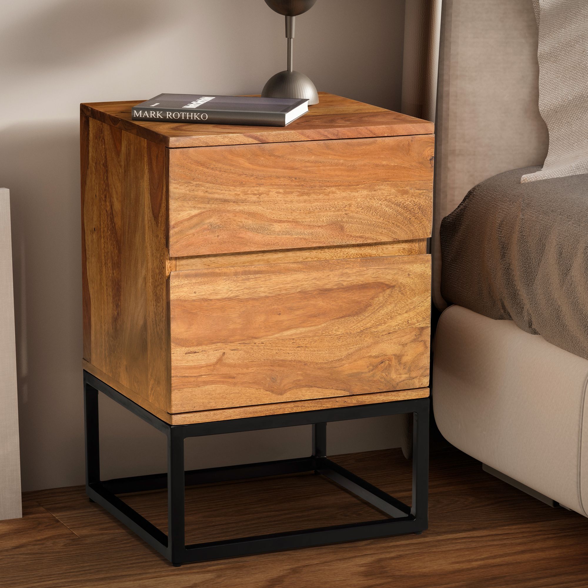 Nachttisch Tysnes Massivholz Sheesham 40 × 38 × 60 cm