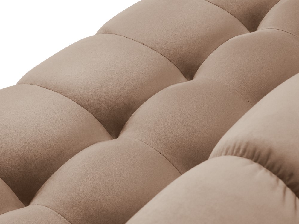 Cosmopolitan Design Ecksofa Bali 5-Sitzer Samt Bluvel Beige Rechts Beine Schwarzes Metall