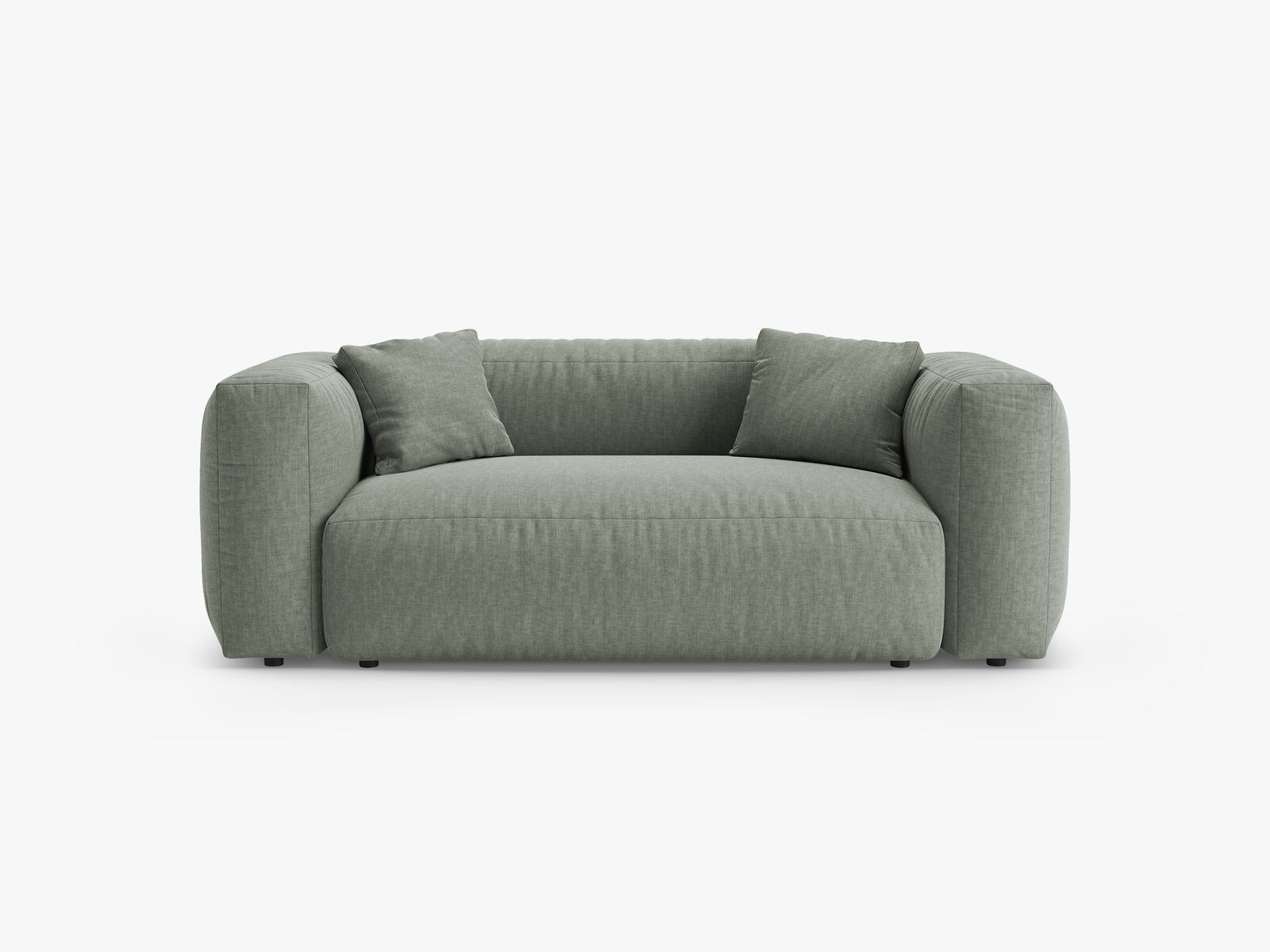 Micadoni Martina Sofa 2-Sitzer Strukturierter Stoff Boston Moosgrün