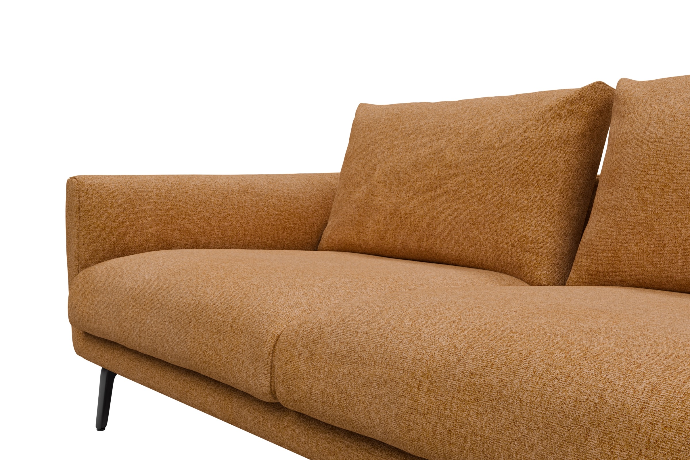 Ecksofa Karl Chaiselongue rechts mit 2,5-Sitzer Casone-Warm-Yellow