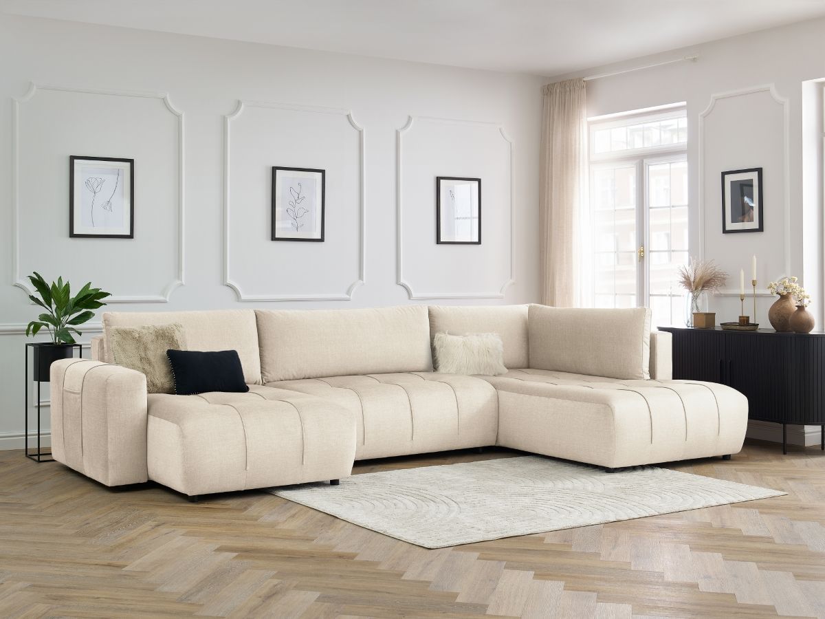 Bobochic Arsene Wohnlandschaft Samt Beige Ecke links