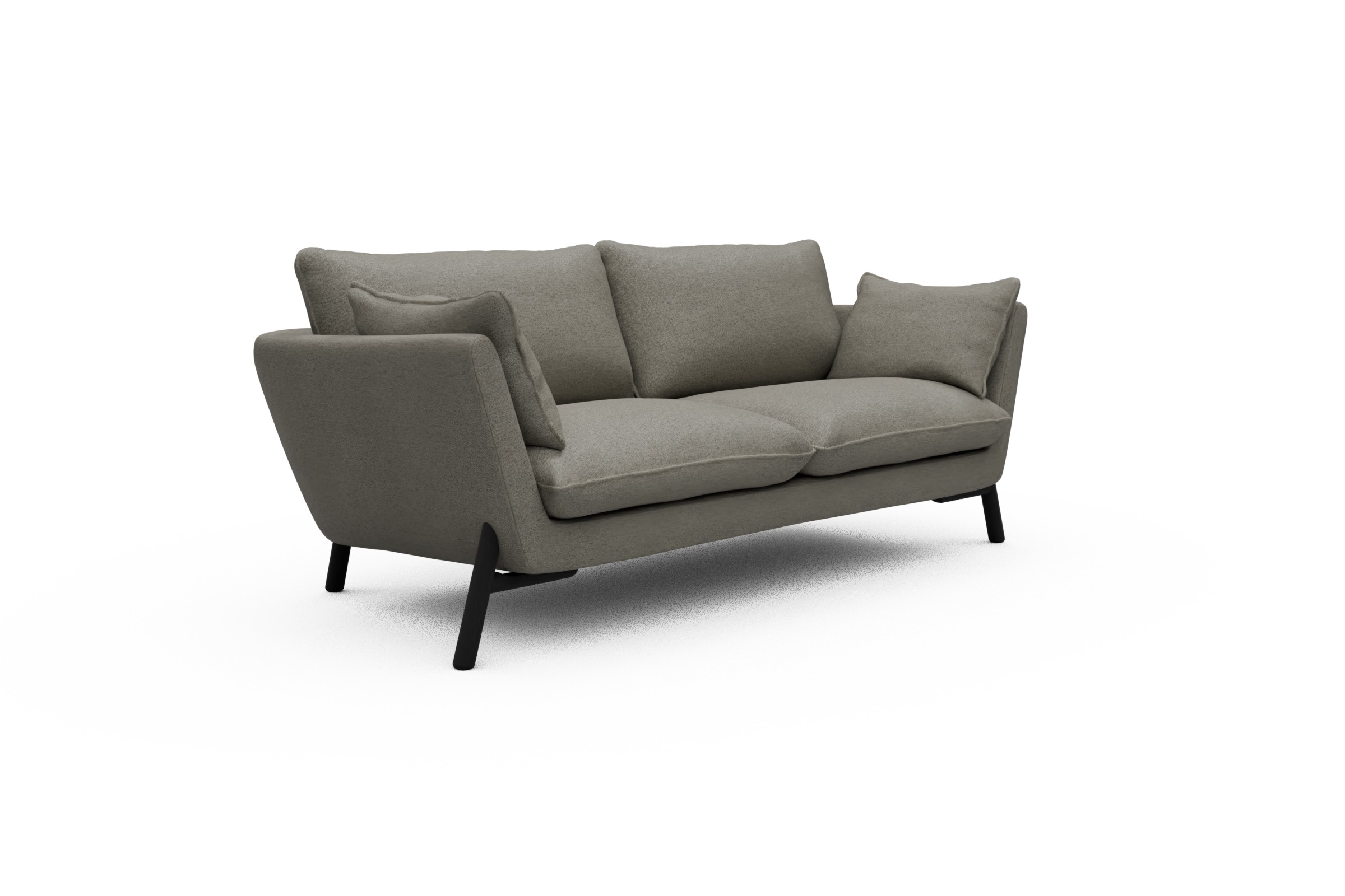 Sofa Emil 2-Sitzer Beinfarbe Eiche Schwarz Denari-Warm-Grey