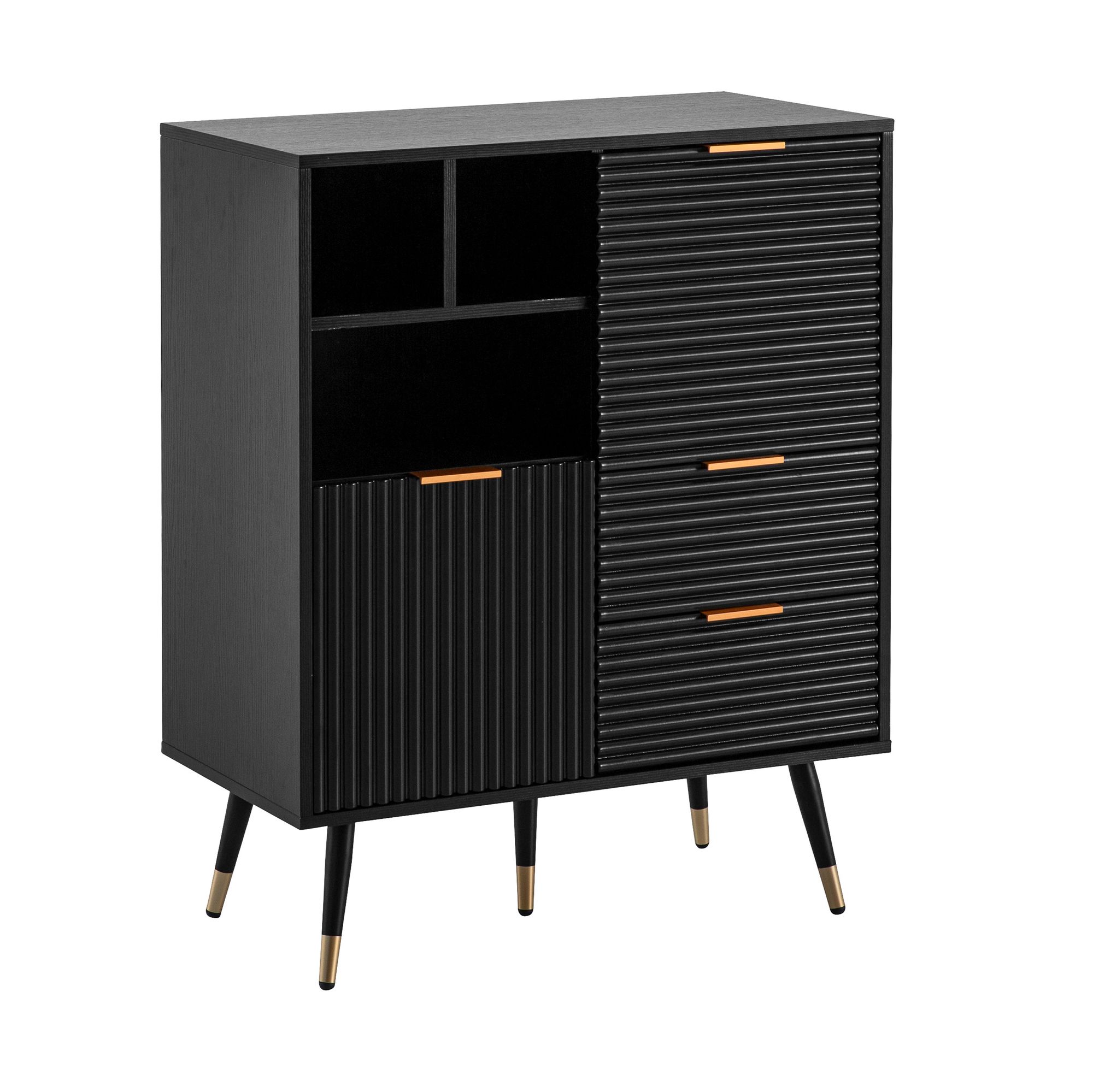 Sideboard Fagernes Schwarz 77 × 40 × 97 cm