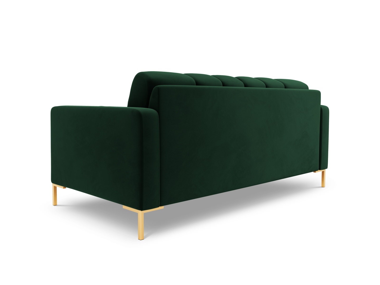 Cosmopolitan Design Sofa Bali 2-Sitzer Samt Bluvel Flaschengrün Beine Gold