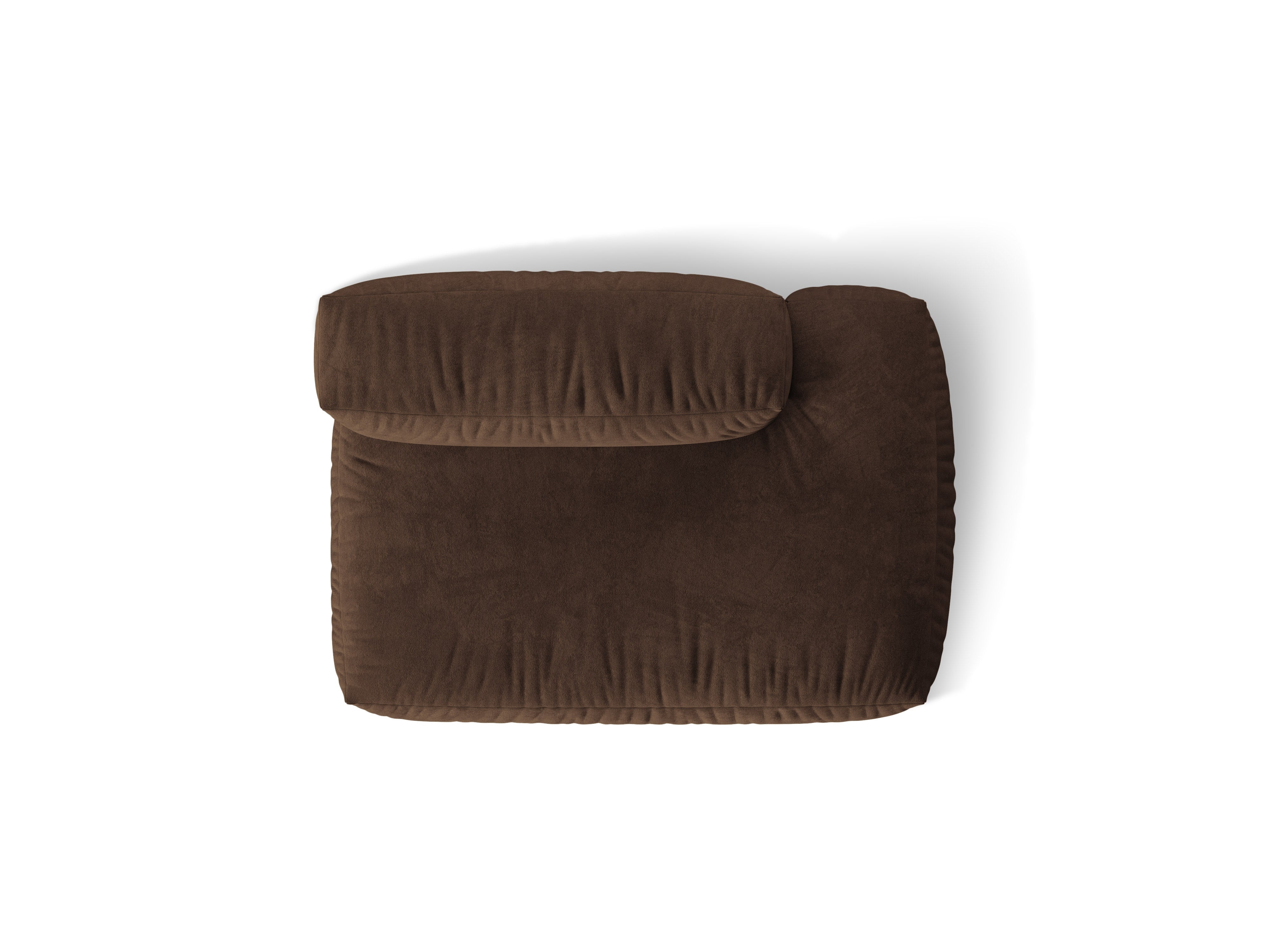 Micadoni Ecksofa-Modul Martina 1-Sitzer Samt Vogue Schokolade Rechts