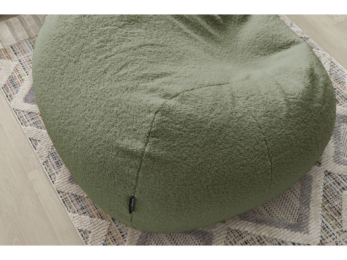 Bobochic Meribel Pouf Bouclé-Stoff Grün