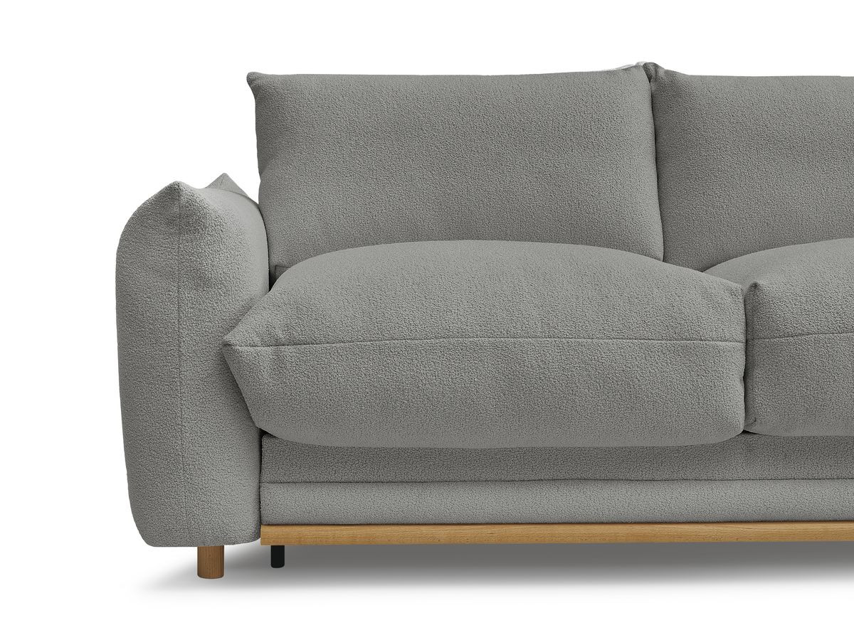Bobochic Ernest Schlafsofa 3-Sitzer, Liegefläche 190 × 140 / 160 cm Bouclé-Stoff Dunkelgrau, Liegefläche 140 × 190 cm