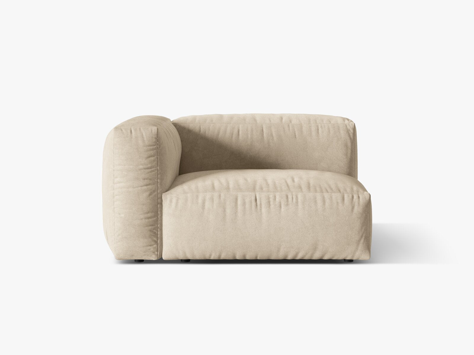 Micadoni Eckmodul Martina 1-Sitzer Links Samt Vogue Helles Beige