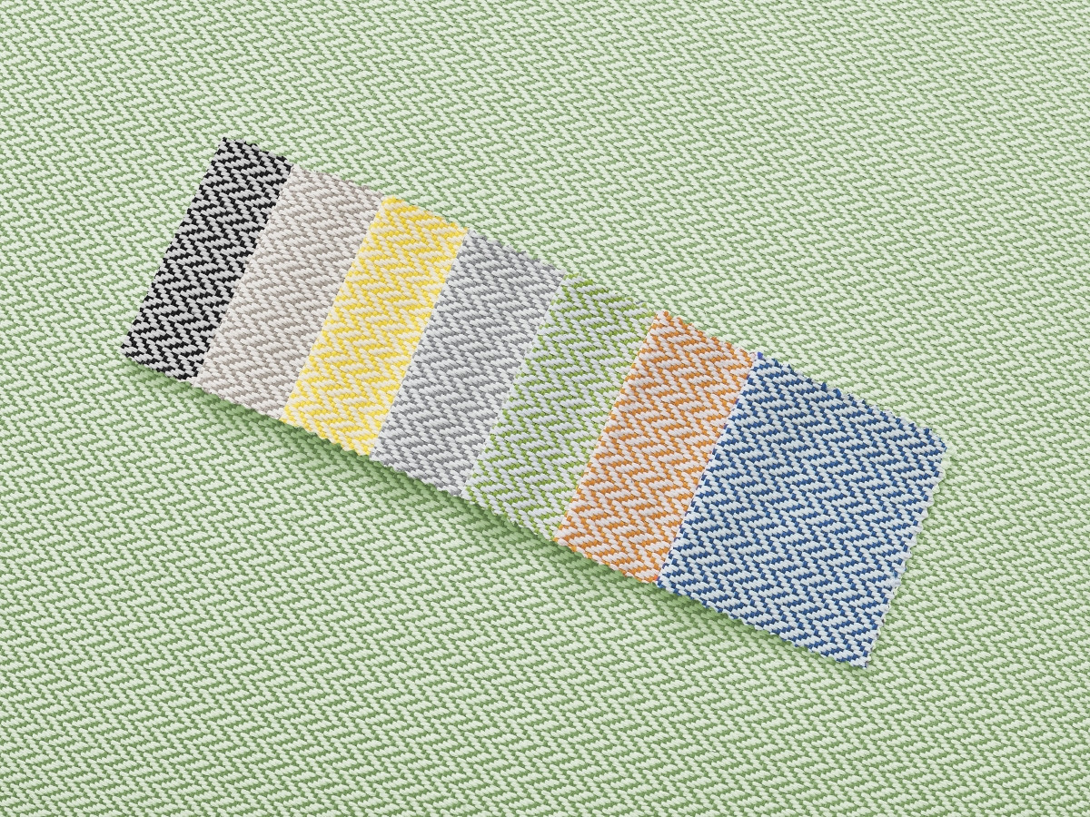 Bobochic Biarritz Méridienne-Modul Melange-Stoff Grün