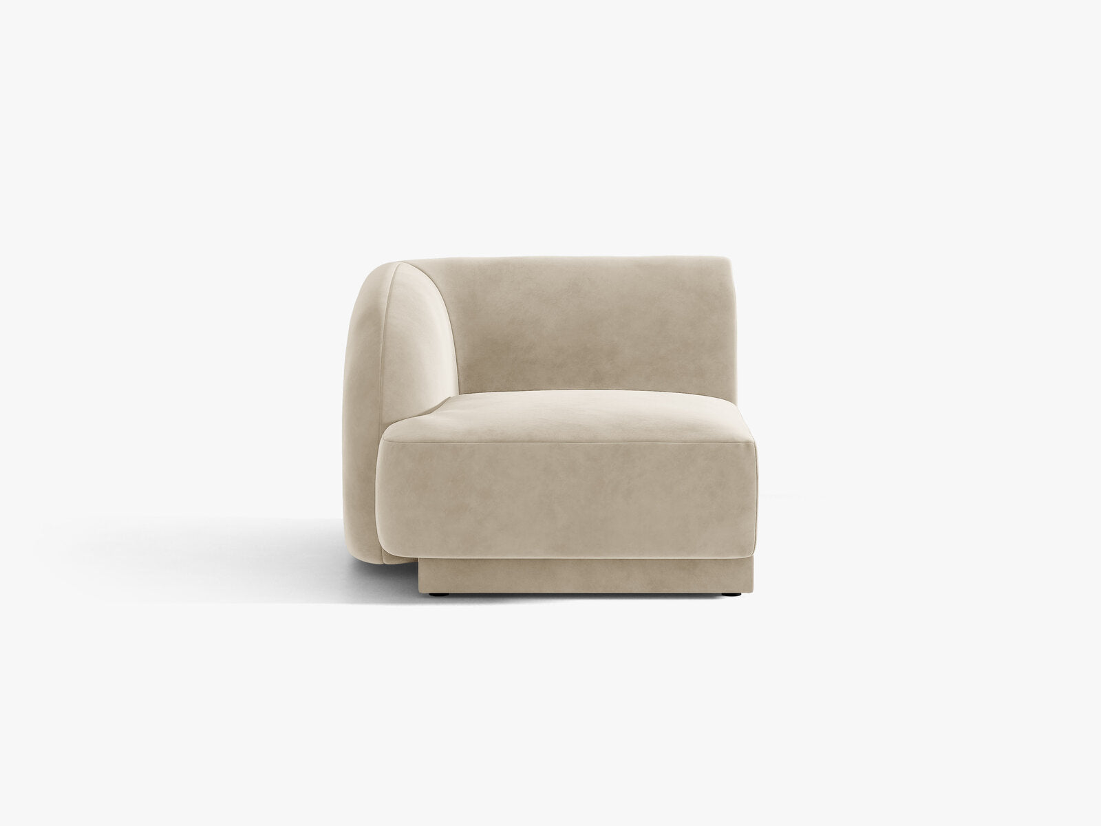 Micadoni Eckmodul Miley 1-Sitzer Samt Bluvel Dunkelbeige Links