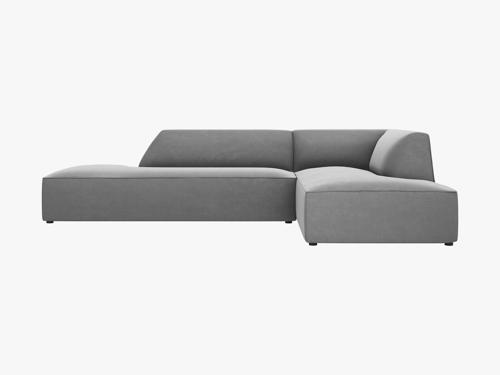Micadoni Ecksofa Ruby 4-Sitzer Rechts Samt Salvador Grau