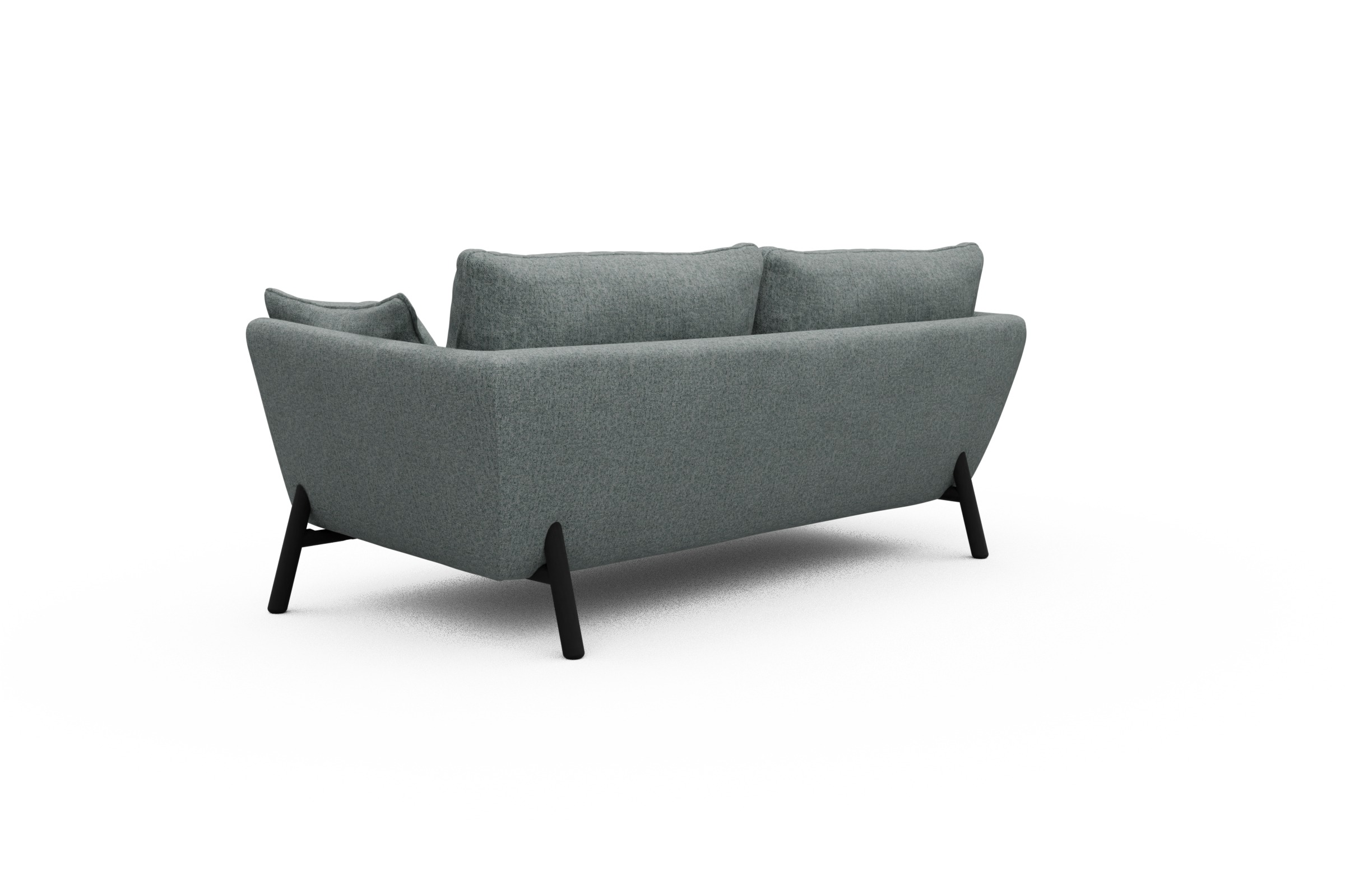 Sofa Emil 2-Sitzer Beinfarbe Eiche Schwarz Casone-Light-Mixed-Green