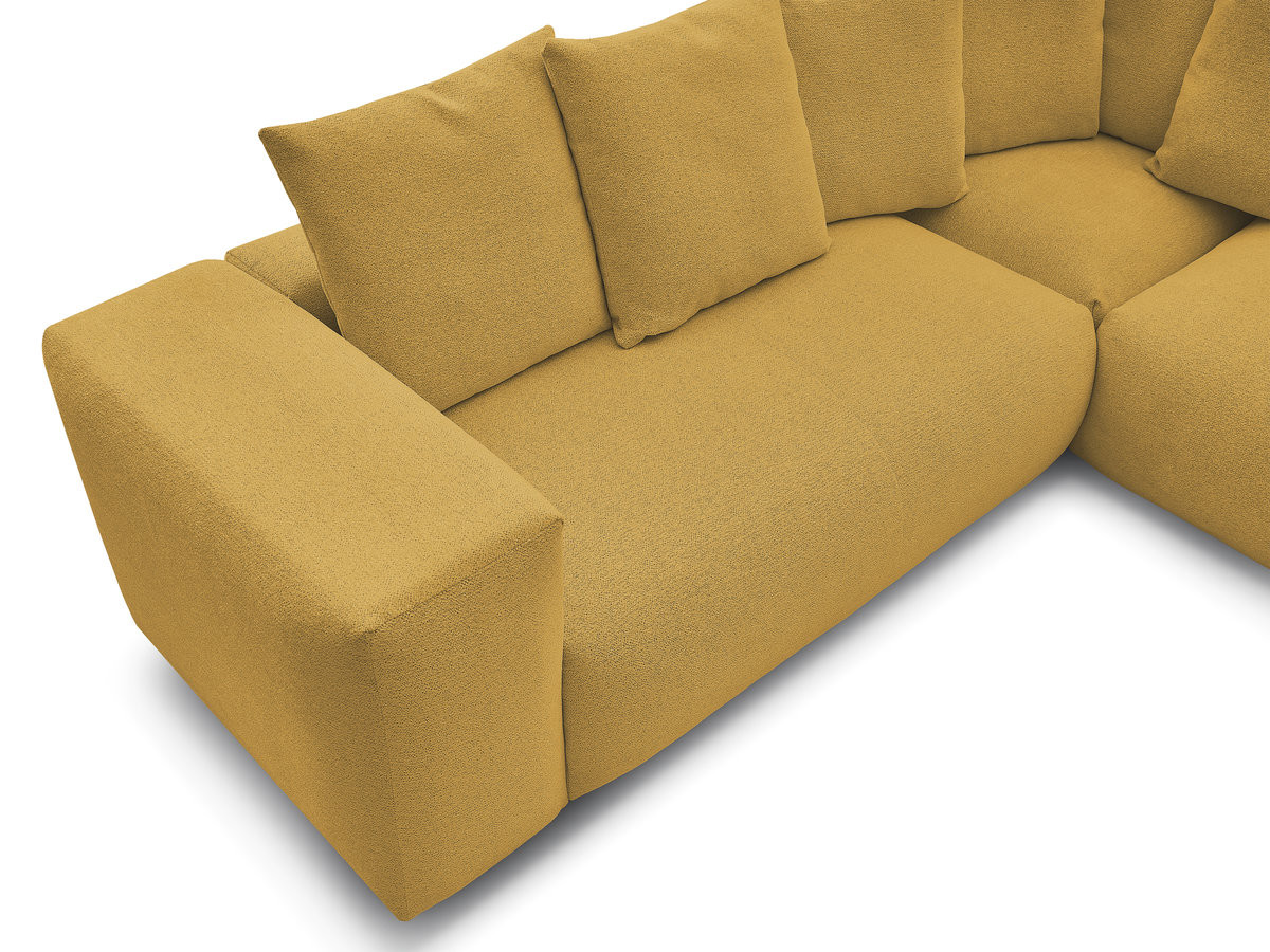 Bobochic Voltaire Ecksofa 268 × 214 cm Melange-Stoff Gelb Ecke rechts