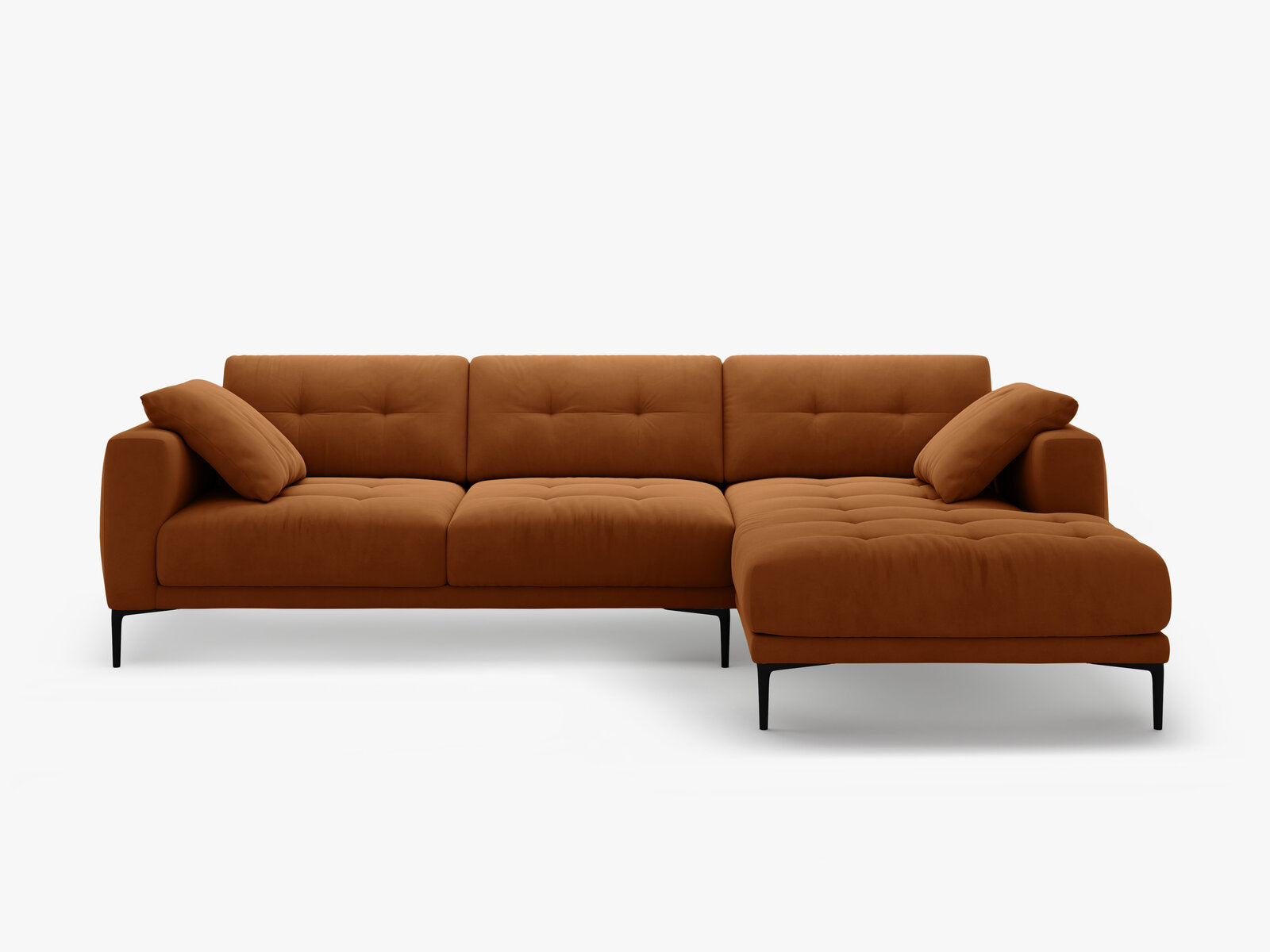 Micadoni Ecksofa Bemy 3-Sitzer Rechts Samt Terrakotta