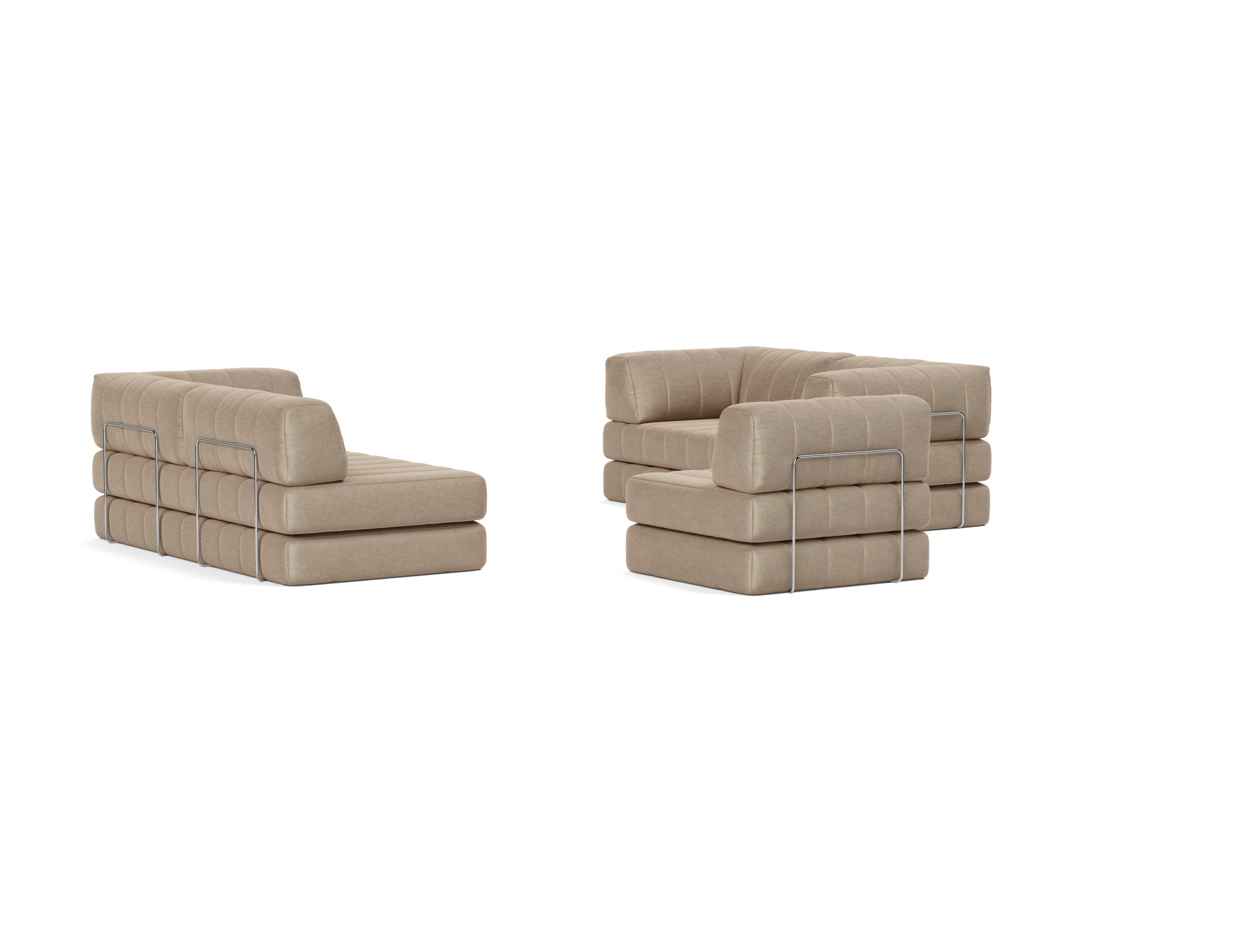 Eck-Schlafsofa CozyPad mit Armlehnen Flachgewebe Phobos 587-Mocha