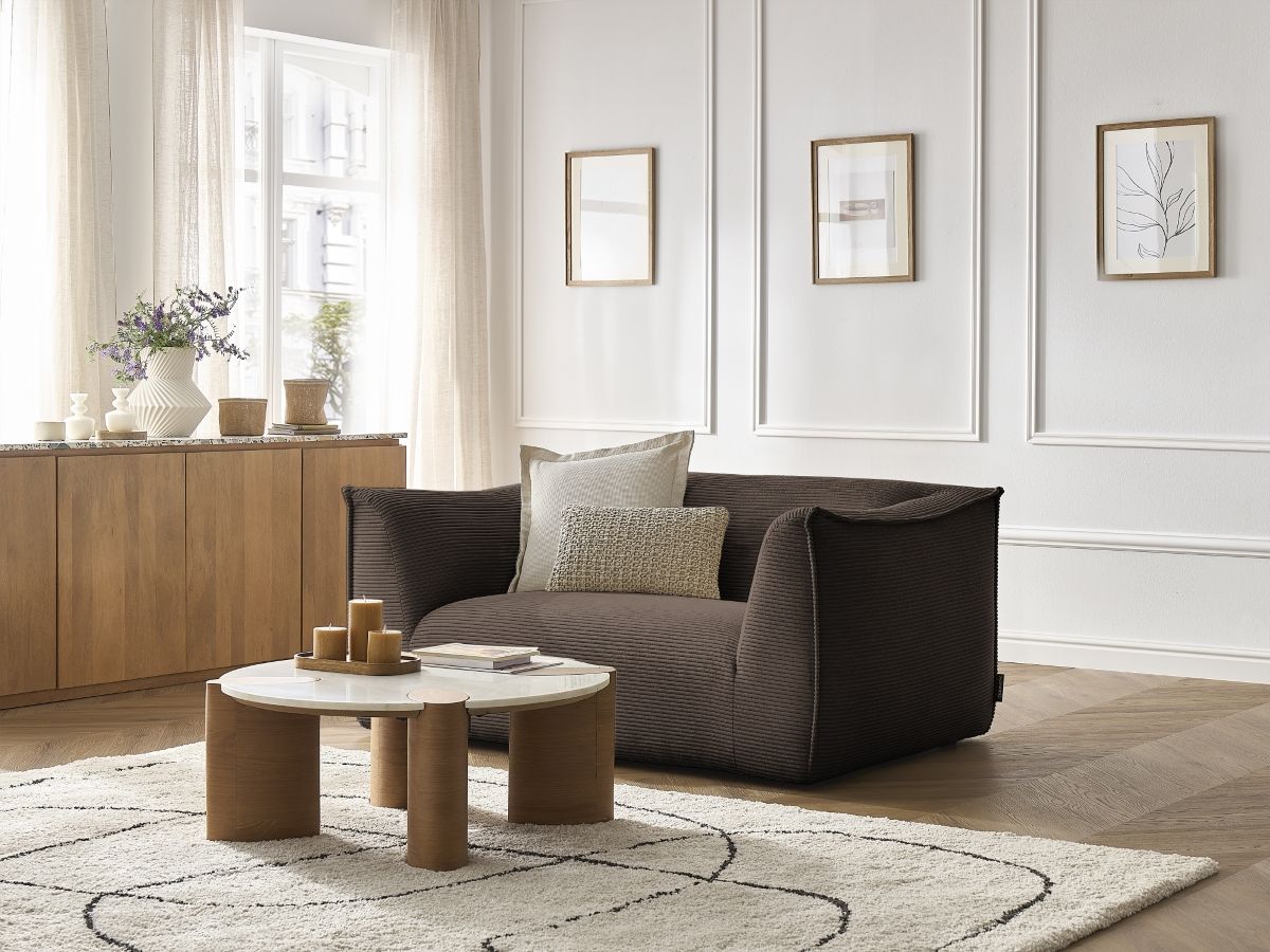 Bobochic Giorgia Sofa 2-Sitzer Cordsamt Braun