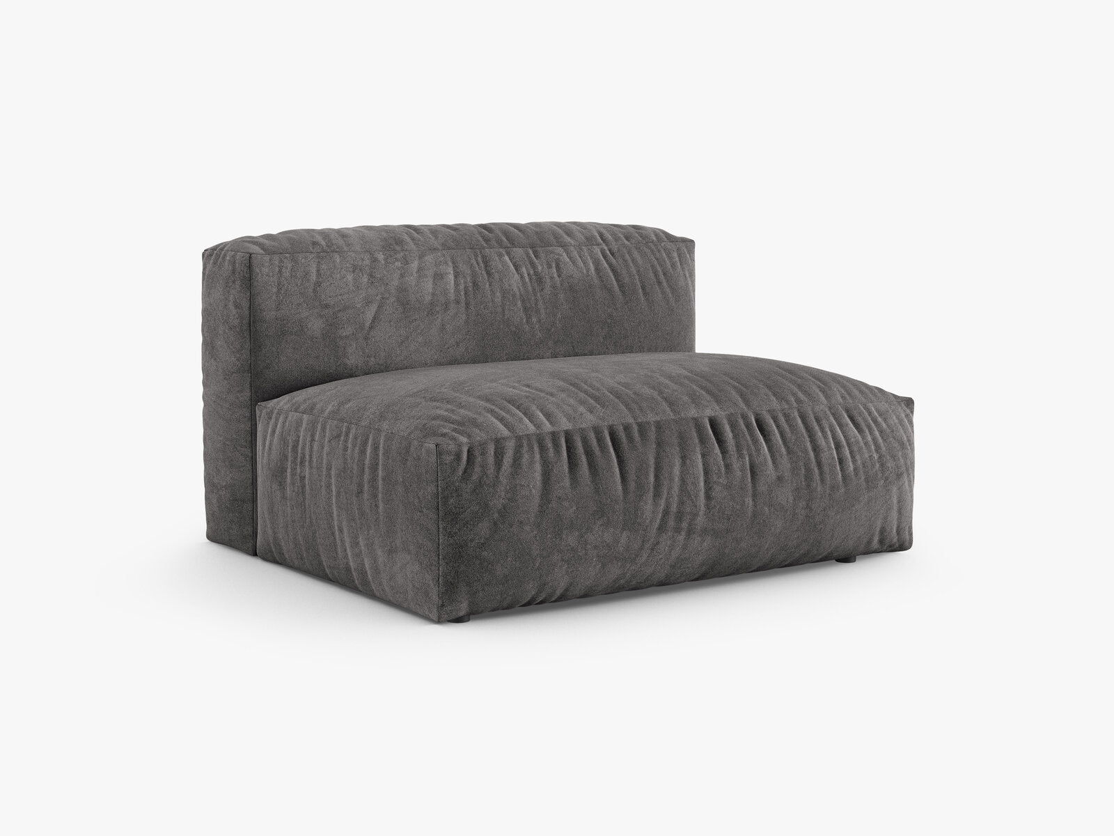 Micadoni Mittelmodul Martina 1-Sitzer Groß 90cm Sitztiefe Samt Vogue Grau