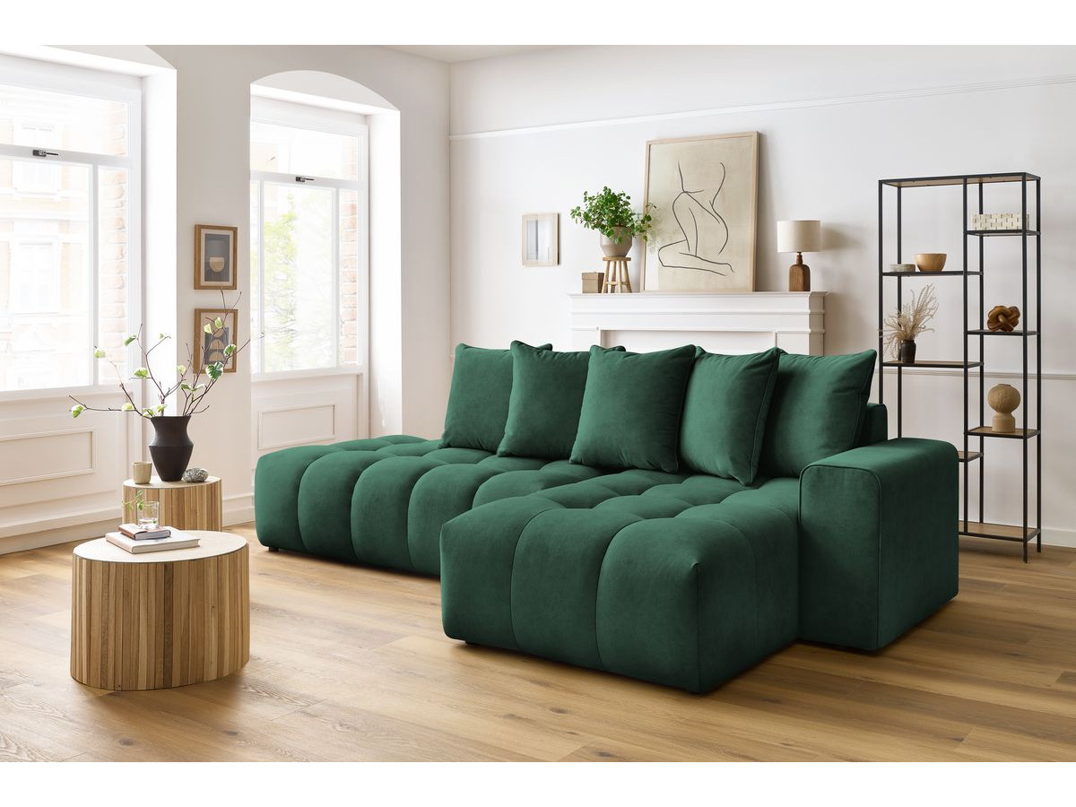 Bobochic Mont-blanc Ecksofa Samt Grün Ecke rechts
