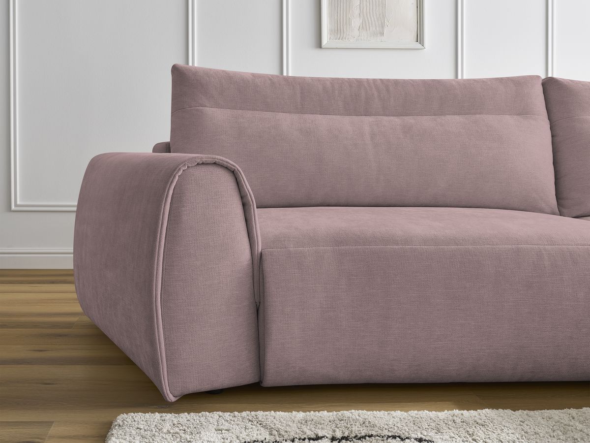 Bobochic Aden Ecksofa 293 × 152 cm Stoff Rosa Ecke rechts