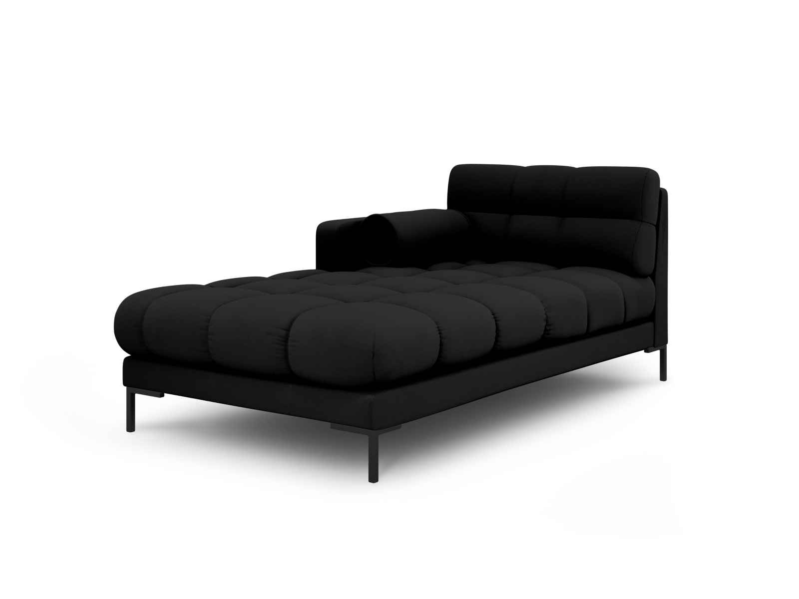 Cosmopolitan Design Chaiselongue Bali Strukturierter Stoff Neve Schwarz Links Beine Schwarzes Metall