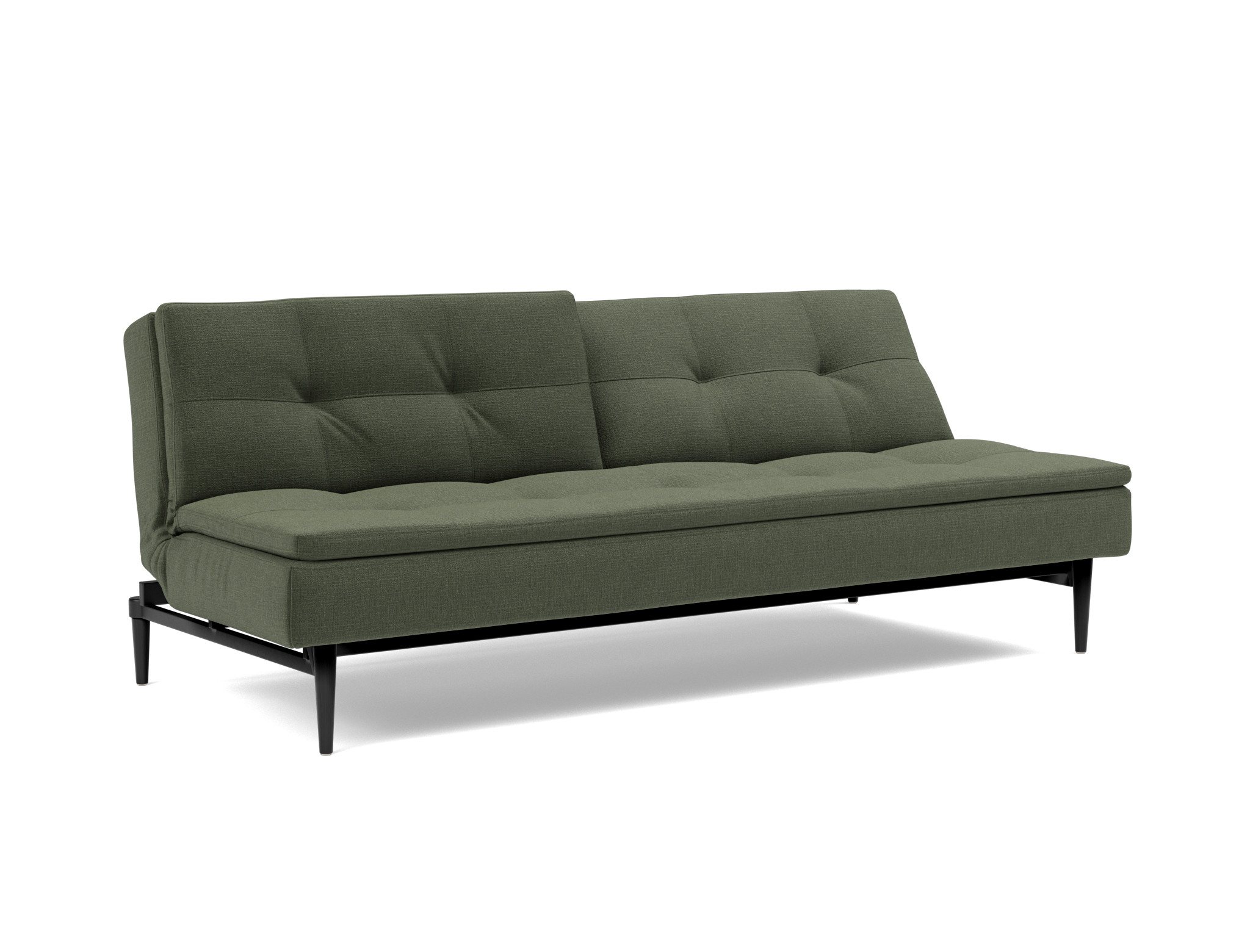 Schlafsofa Dublexo Chenille Esina 413-Olive-Green Beine Styletto Eiche schwarz