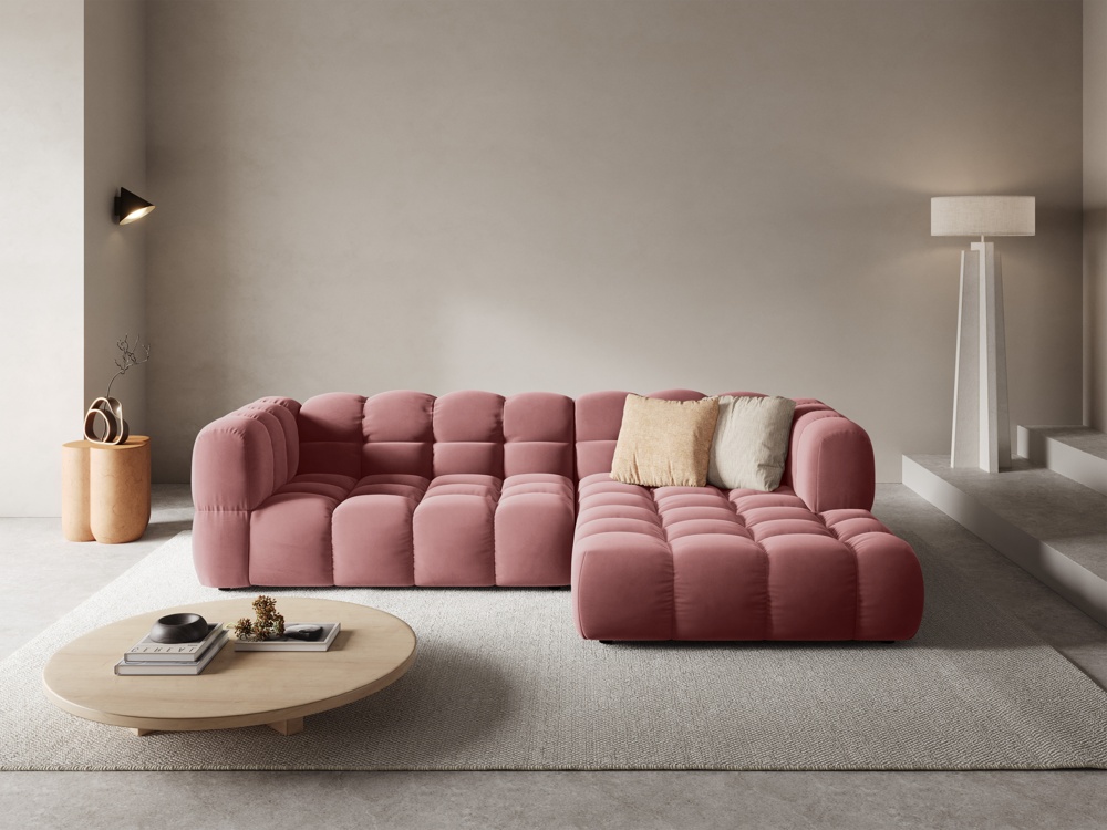 Cosmopolitan Design Ecksofa Sky 4-Sitzer mittlere Version Samt Casino Flamingo Rechts