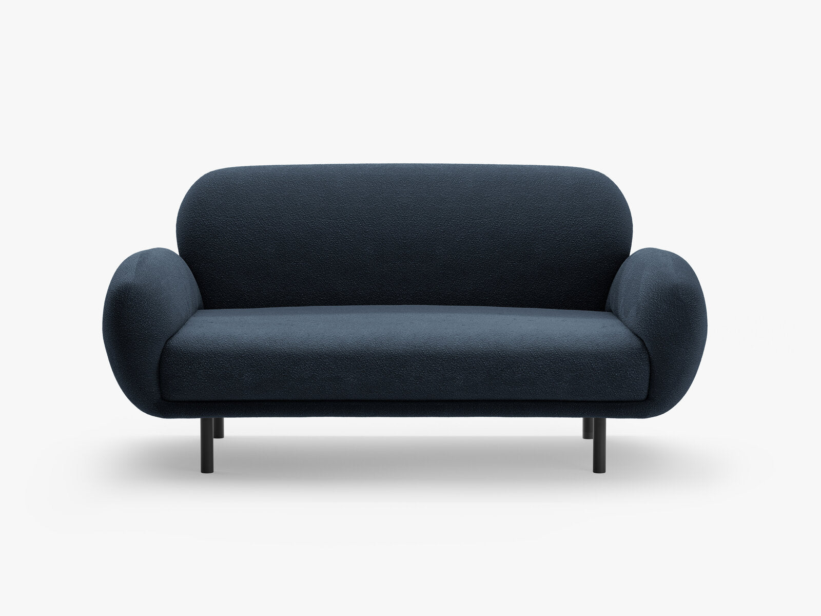 Micadoni Sofa Poppy 2-Sitzer Boucle Baloo Dunkelblau