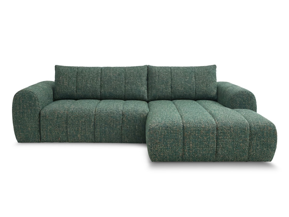 Bobochic Nesty Ecksofa 272 cm Melange-Stoff Dunkelgrün Ecke rechts