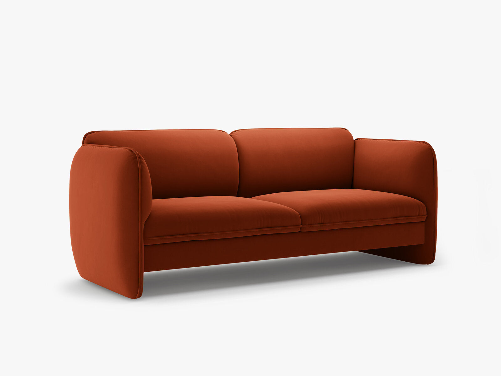 Micadoni Georgia Sofa 3-Sitzer Samt Magic Velvet Kastanienbraun