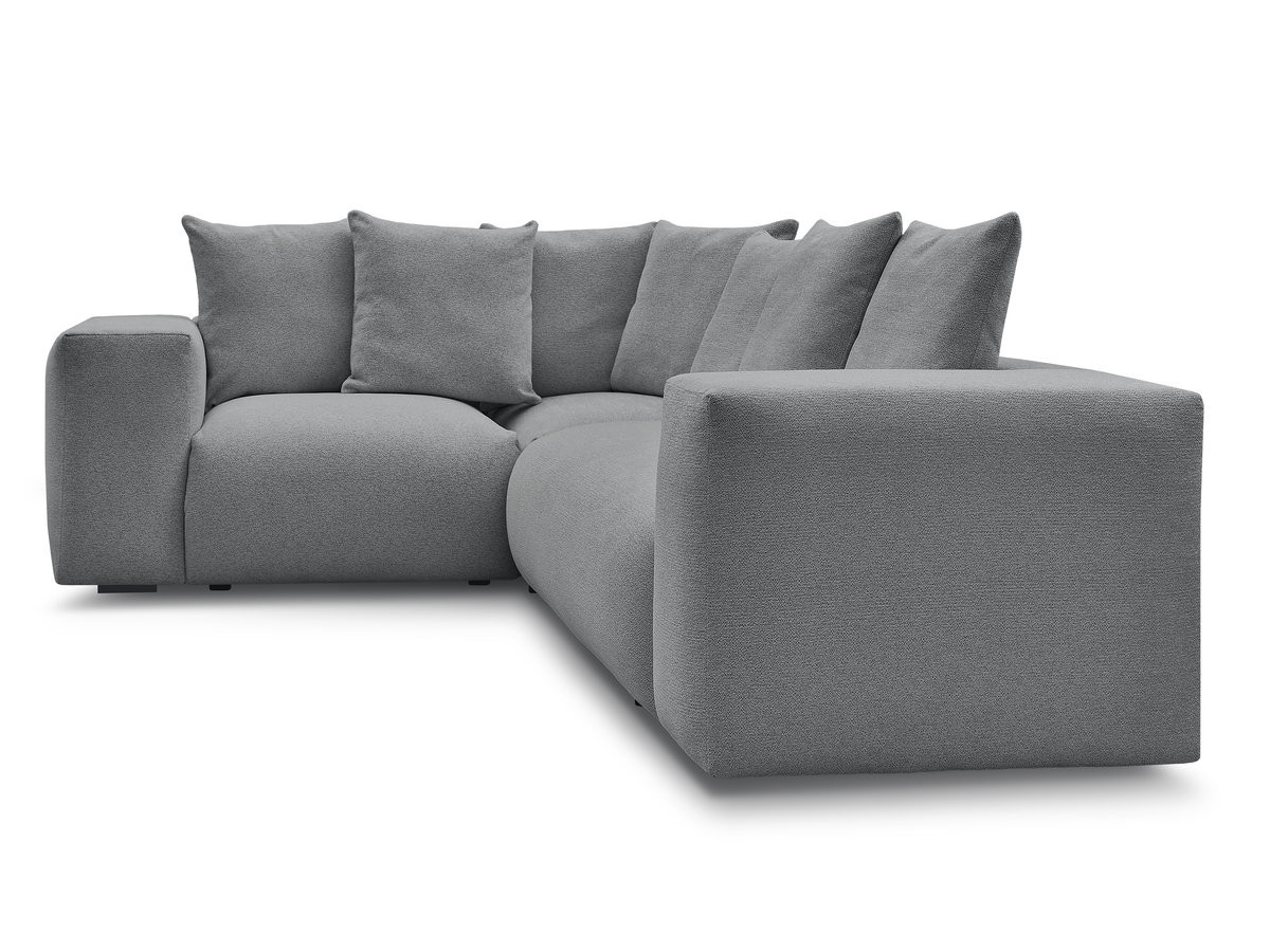 Bobochic Voltaire Ecksofa 268 × 214 cm Melange-Stoff Dunkelgrau Ecke links