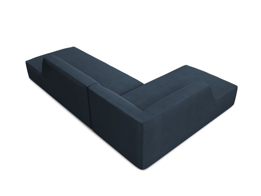Cosmopolitan Design Ecksofa Siena 4-Sitzer offen Strukturierter Stoff Ottawa Marineblau Links