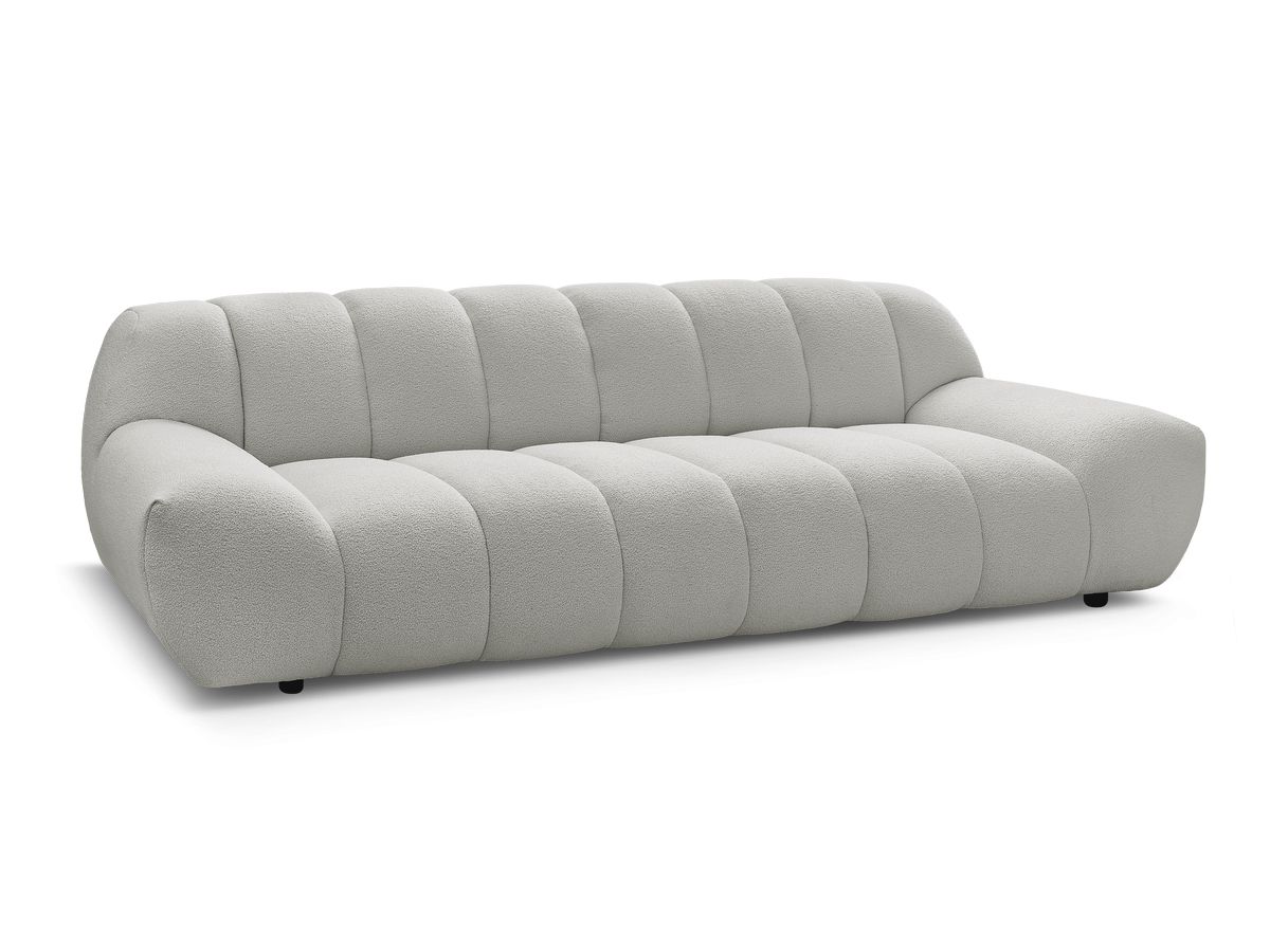 Bobochic Hayden Sofa 3-Sitzer Bouclé-Stoff Hellgrau