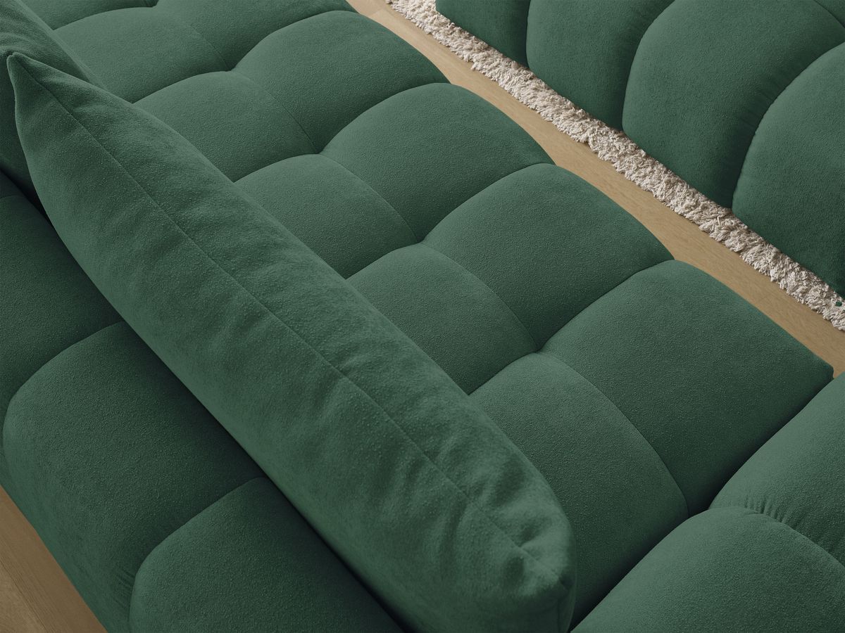 Bobochic Everest Schlafsofa 3-Sitzer mit Bettkasten und Pouf, 2 Kissen Strukturstoff Grün