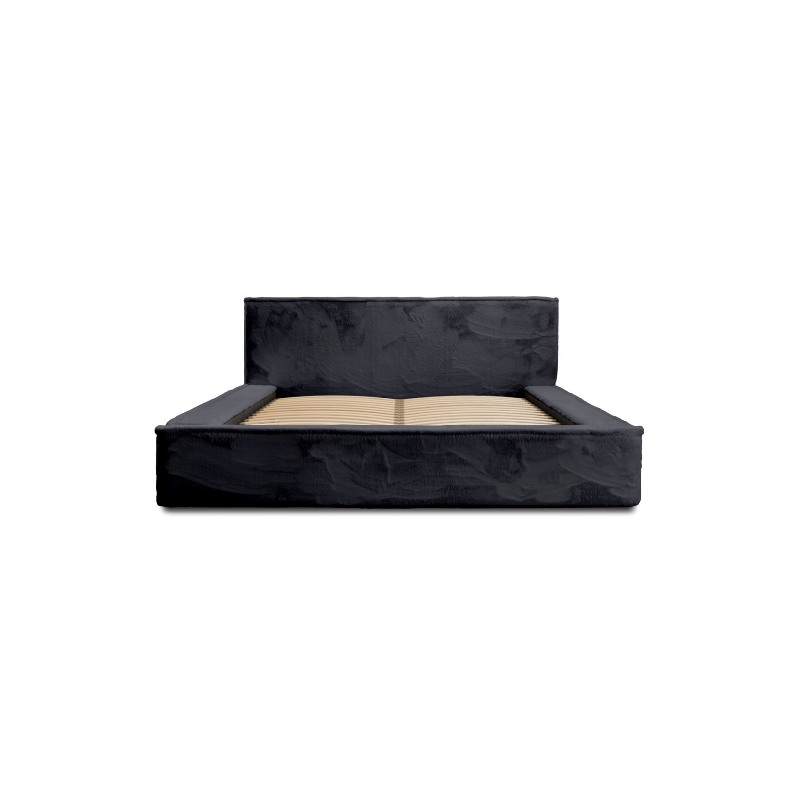 Polsterbett Casto Mikrofaser mit Fell-Optik 180x200 mit Holzrahmen Lapit 19