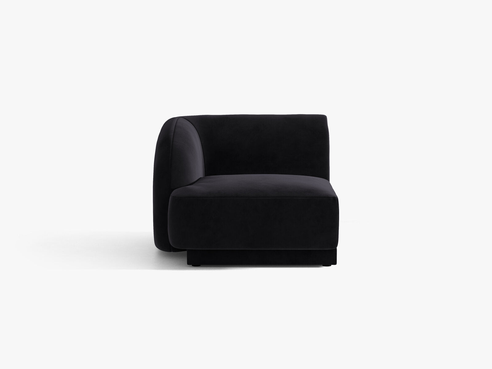 Micadoni Eckmodul Miley 1-Sitzer Samt Venus Schwarz Links