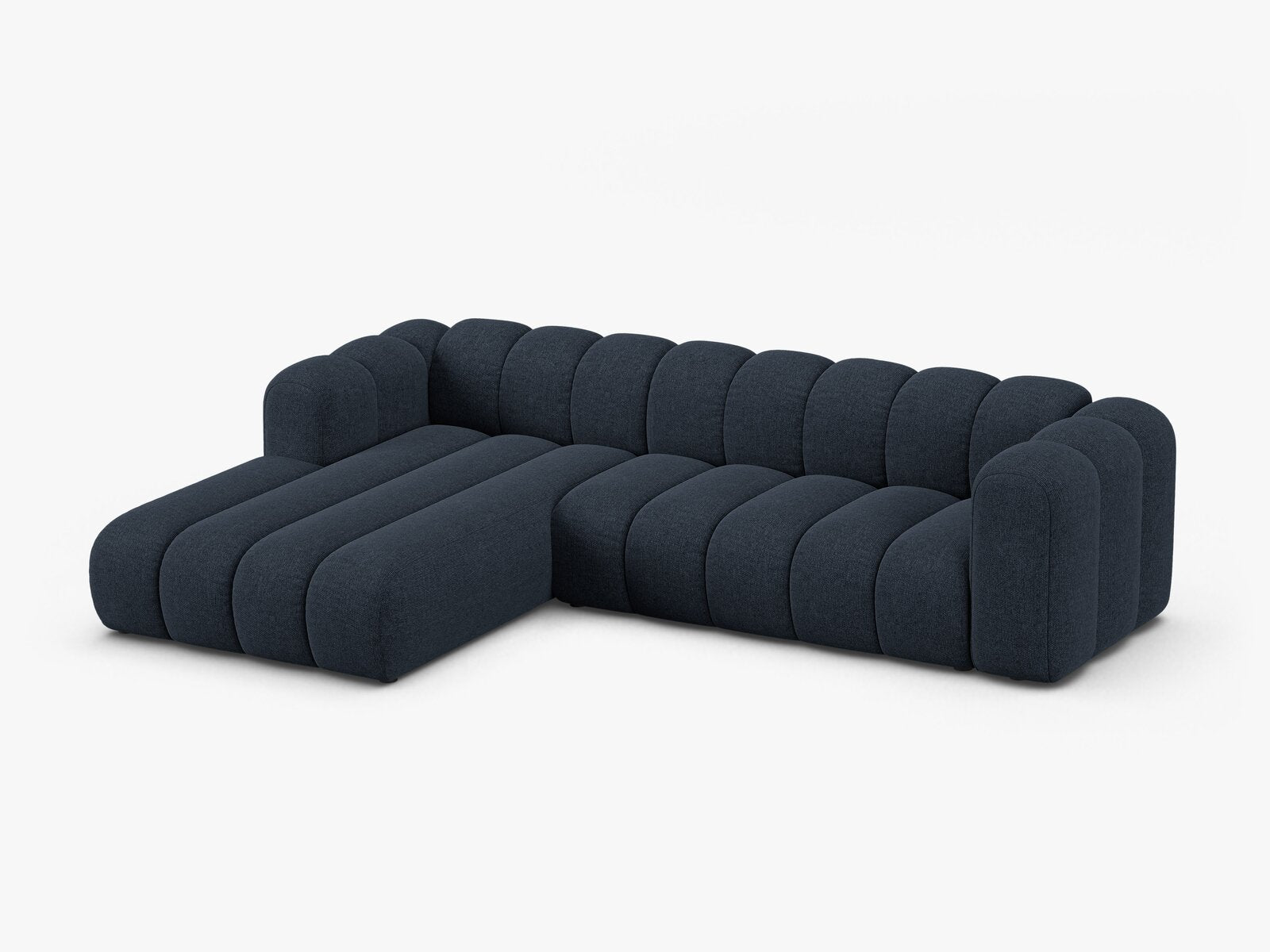 Micadoni Modulares Ecksofa Lupine 4-Sitzer Links Chenille Eden Marineblau