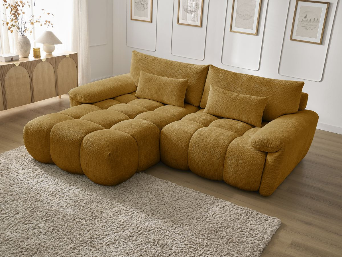 Bobochic Ivane Ecksofa Strukturstoff Gelb Ecke links